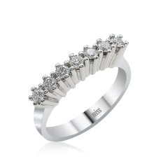 Yedi Taş Pırlanta Yüzük - 0,40 Karat G Renk 14 Ayar