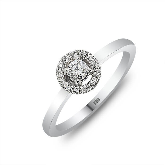 Fantezi Tektaş Yüzük - 0,28 Karat Pırlanta 18 Ayar