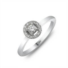 Fantezi Tektaş Yüzük - 0,28 Karat Pırlanta 18 Ayar