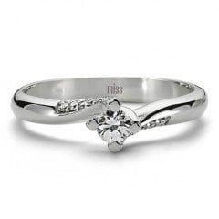 Pırlanta Tektaş Yüzük - 0,21 Karat Yanıtaşlı 18 Ayar