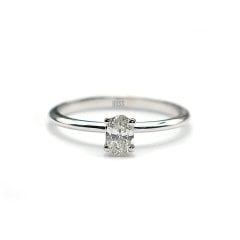 0,25 Karat Oval Kesim Pırlanta Tektaş Yüzük - 14 Ayar