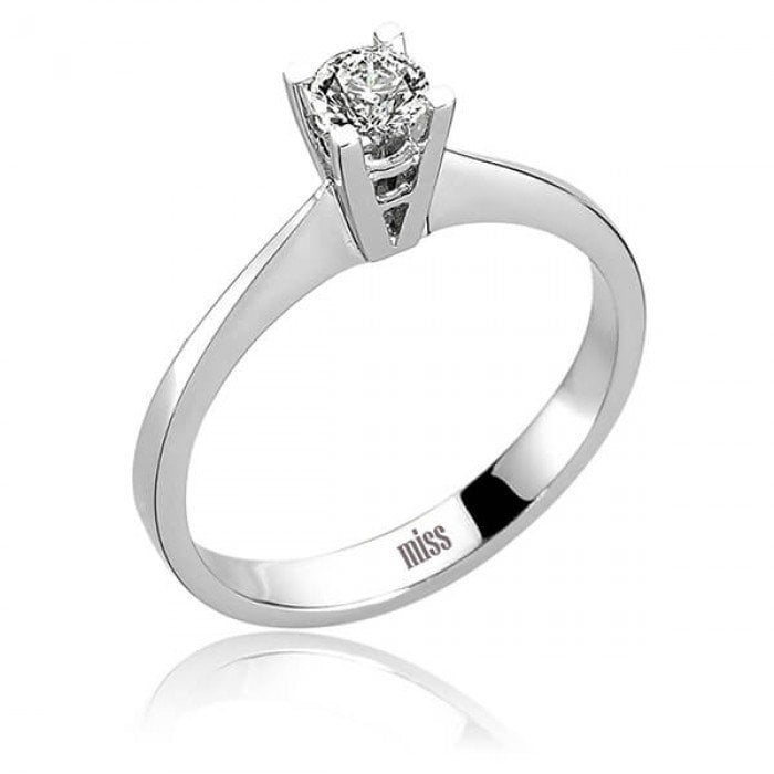 Pırlanta Tektaş Yüzük - 0,31 Karat Takoz Tırnak 18 Ayar