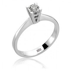 Pırlanta Tektaş Yüzük - 0,31 Karat Takoz Tırnak 18 Ayar