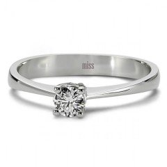 Pırlanta Tektaş Yüzük - 0,24 Karat Tel Tırnak 18 Ayar