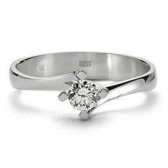 Pırlanta Tektaş Yüzük - 0,28 Karat Çapraz Tırnak 18 Ayar