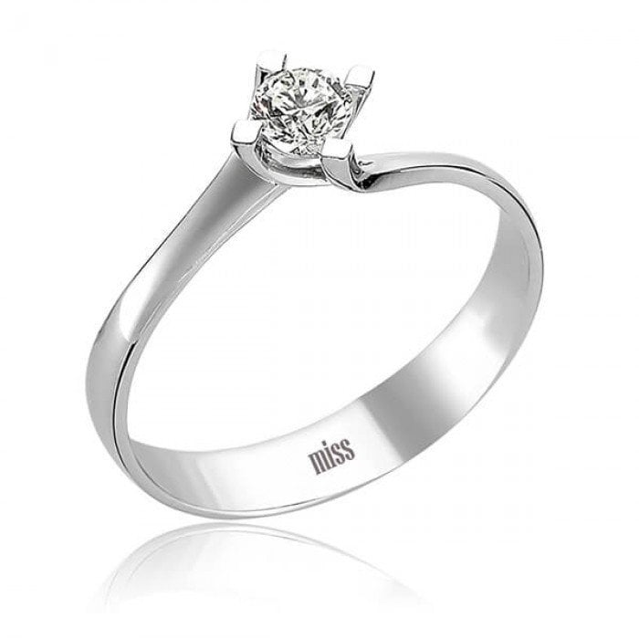 Pırlanta Tektaş Yüzük - 0,28 Karat Çapraz Tırnak 18 Ayar