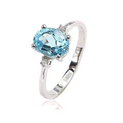 Aquamarin Pırlantalı Yüzük