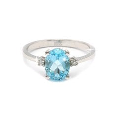 Aquamarin Pırlantalı Yüzük