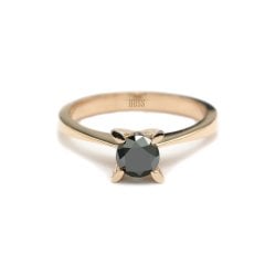 0,51 Karat Siyah Pırlanta Tektaş Yüzük