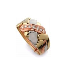 Bilmece Pırlanta Yüzük 3 Renk 14K