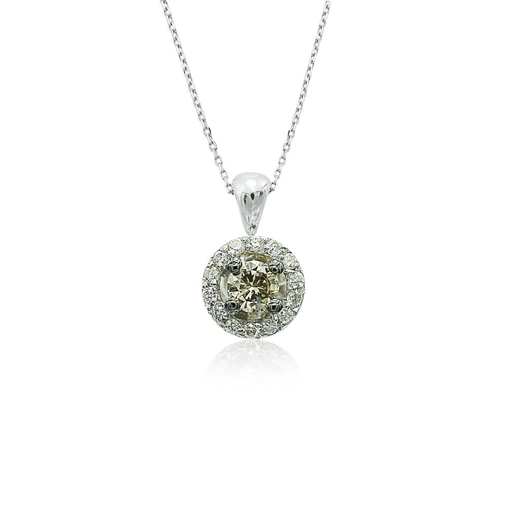 0,12 Karat Brown Pırlantalı Kolye 14 Ayar