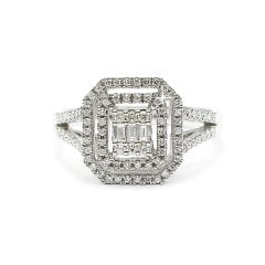 2 Sıra Pırlanta Baget Yüzük - 14 Ayar