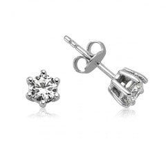 Tektaş Pırlanta Küpe - 0,60 Karat 14K