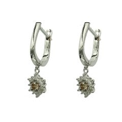 Brown Pırlanta Kartanesi Sallantılı Küpe