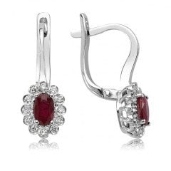 Oval Yakutlu Pırlanta Set