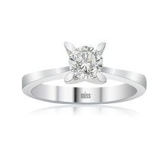 HRD Sertifikalı - Pırlanta Tektaş Yüzük - 0,54 Karat 14 Ayar