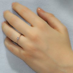 Pırlanta Tektaş Yüzük - G Renk 0,10 Karat Takoz Tırnak 14 Ayar