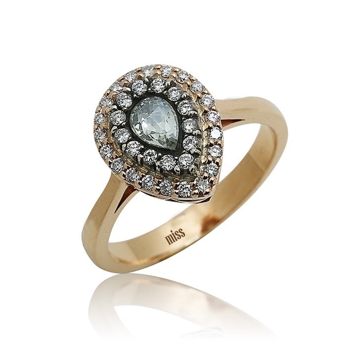 Özel Tasarım Koleksiyonu - Elmas Damla Yüzük