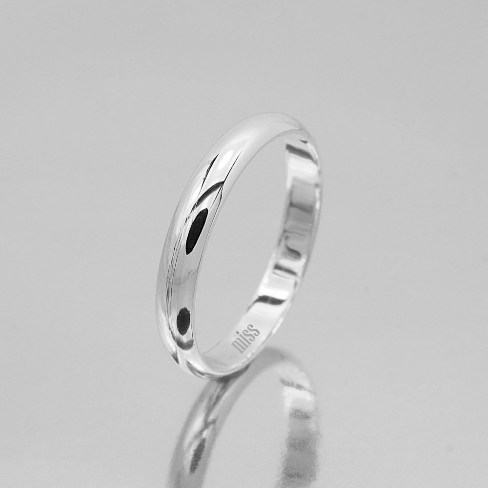 Altın Evlilik Alyansı Klasik 3MM Beyaz - Kadın Alyans 7-16 Ölçü Seçiniz