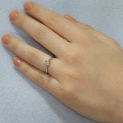 Pırlanta Tektaş Yüzük - F Renk 0,44 Karat Takoz Tırnak 14 Ayar