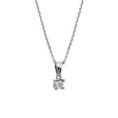 Tektaş Pırlanta Kolye - G Renk 0,10 Karat 18 Ayar