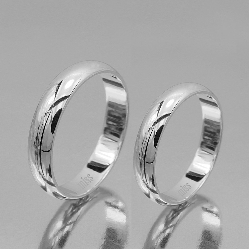 Altın Klasik Evlilik Alyansı 4mm Beyaz - Çift Alyans