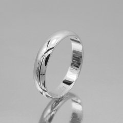 Altın Klasik Evlilik Alyansı 4mm Beyaz - Çift Alyans