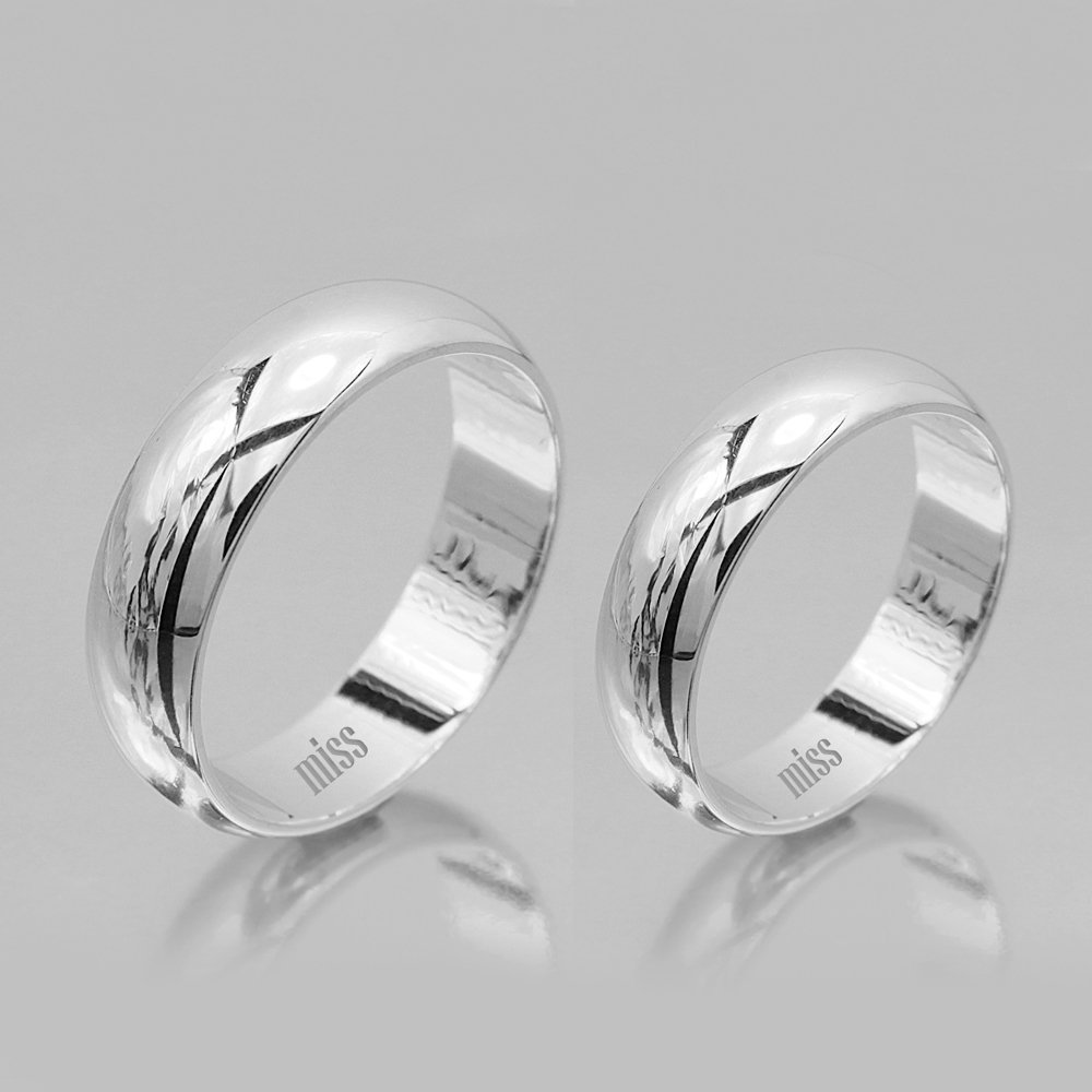 Altın Klasik Evlilik Alyansı 5mm Beyaz - Çift Alyans