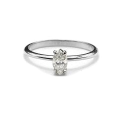 Markiz Tektaş Pırlanta Yüzük - 0,34 G Renk 14 Ayar