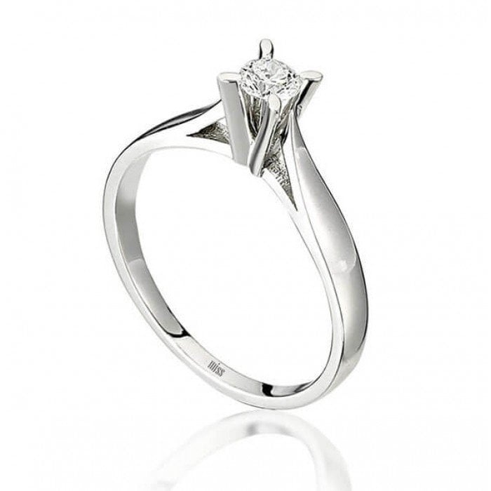 Pırlanta Tektaş Yüzük - 0,25 Karat Badem Tırnak 14 Ayar