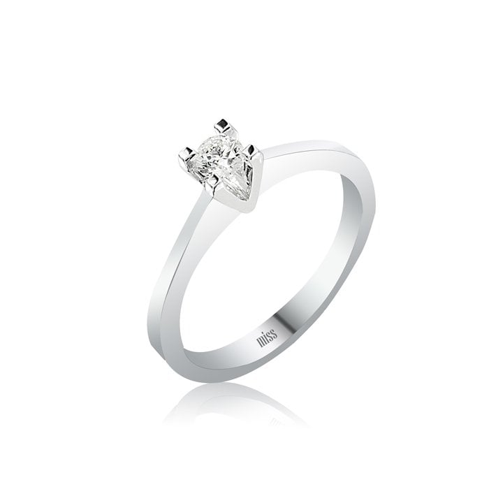 Pırlanta Tektaş Yüzük - G Renk 0,23 V Takoz Tırnak Karat 14Ayar