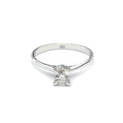 Pırlanta Tektaş Yüzük - 0,20 Karat Badem Tırnak 18 Ayar