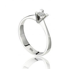 Pırlanta Tektaş Yüzük - G Renk 0,20 Karat Takoz Tırnak 18 Ayar