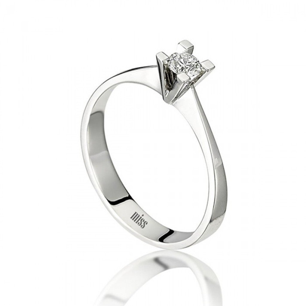 Pırlanta Tektaş Yüzük - G Renk 0,20 Karat Takoz Tırnak 18 Ayar