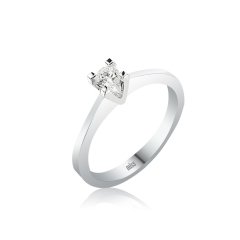 Pırlanta Tektaş Yüzük - 0,15 Karat Takoz Tırnak 14 Ayar