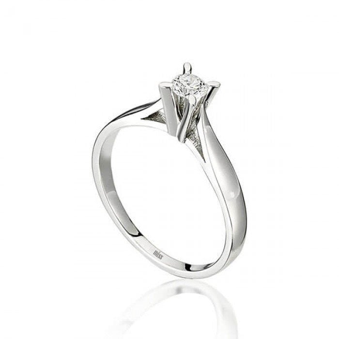 Pırlanta Tektaş Yüzük - 0,15 Karat Badem Tırnak 18 Ayar