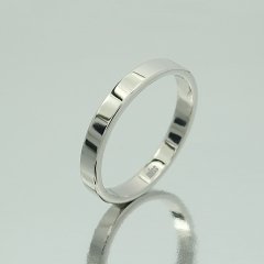 Altın Klasik Evlilik Alyansı 3mm Beyaz - Çift Alyans