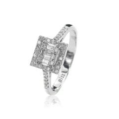 Baget Pırlanta Yüzük - 0,39 Karat 14 Ayar