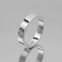 Altın Klasik Evlilik Alyansı 4 mm Beyaz - Erkek Alyans 17-25 Ölçü Seçiniz