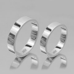 Altın Klasik Evlilik Alyansı 4 mm Beyaz - Çift Alyans