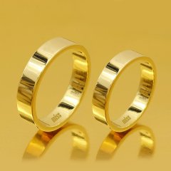 Altın Klasik Evlilik Alyansı 4 mm Sarı - Çift Alyans