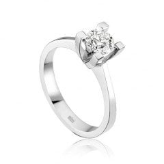 Pırlanta Tektaş Yüzük - G Renk 0,71 Karat 14 Ayar