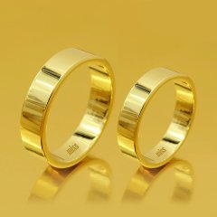 Altın Klasik Evlilik Alyansı 5mm Sarı - Çift Alyans