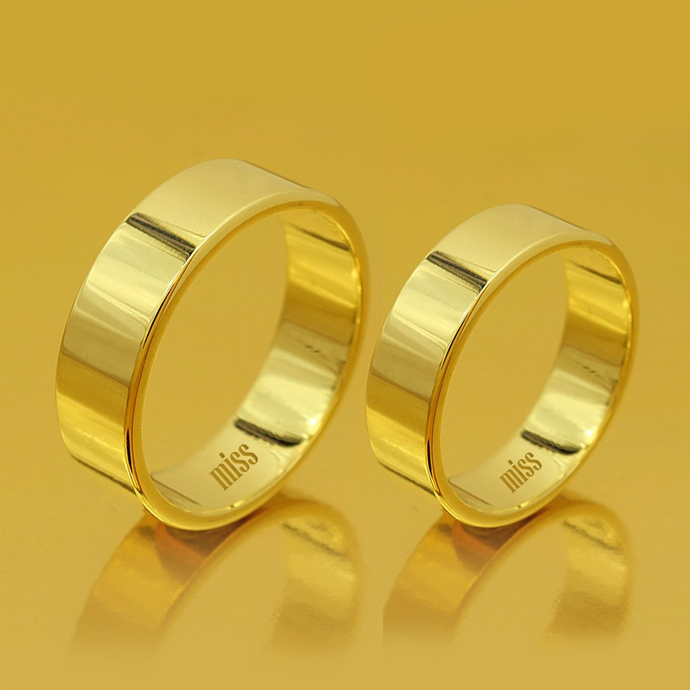 Altın Klasik Evlilik Alyansı 6 mm Sarı - Çift Alyans