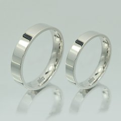 Altın Klasik Evlilik Alyansı 4mm Beyaz - Çift Alyans