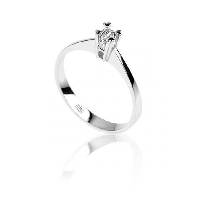 Tektaş Pırlanta Yüzük - 0,10 Karat Kalp Tırnak 14 Ayar