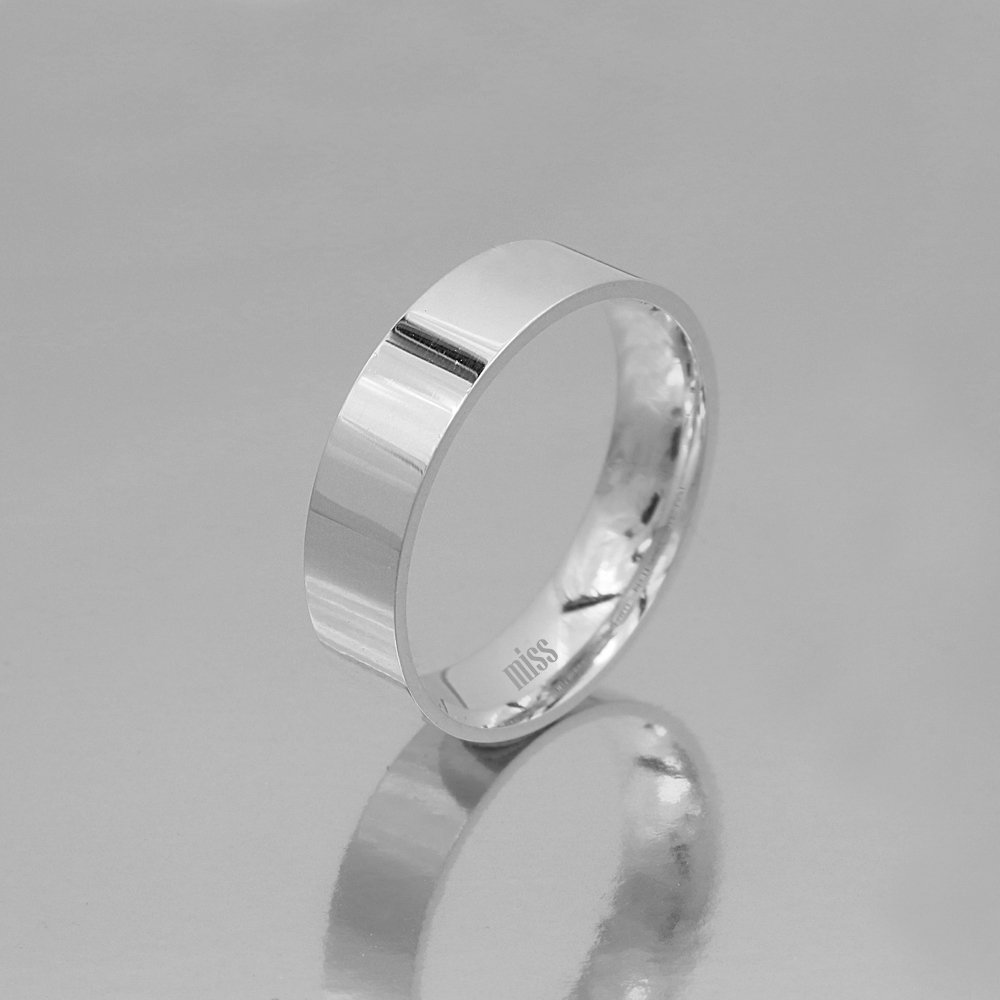 Altın Klasik Evlilik Alyansı 5mm Beyaz - Kadın Alyans 7-16 Ölçü Seçiniz