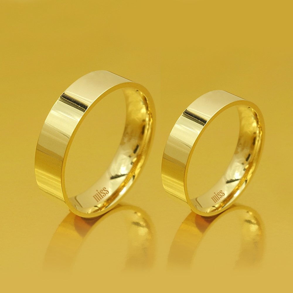 Altın Klasik Evlilik Alyansı 5mm Sarı - Çift Alyans