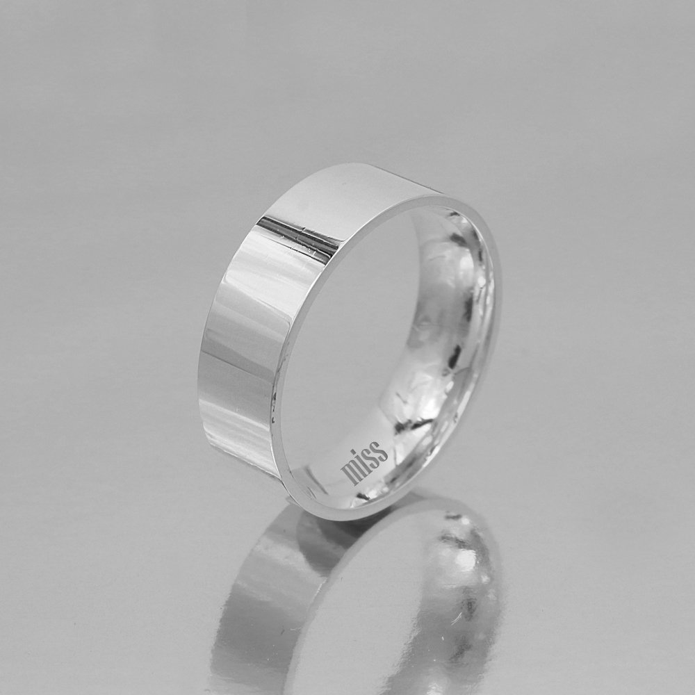 Altın Klasik Evlilik Alyansı 6mm Beyaz - Kadın Alyans 7-16 Ölçü Seçiniz