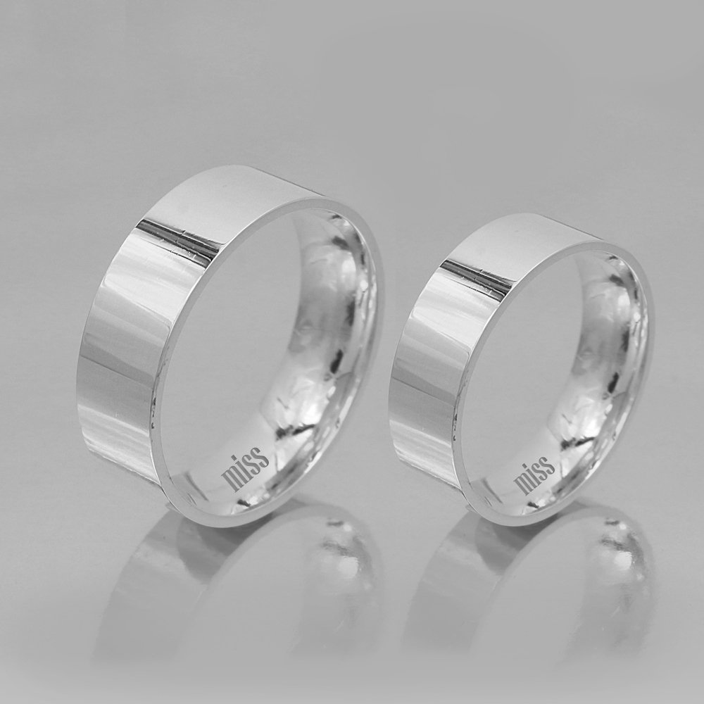 Altın Klasik Evlilik Alyansı 6mm Beyaz - Çift Alyans